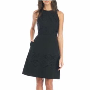 Tahari Arthur S Levine Laser Cut Fit & Flare Lined Midi Dress w/Pockets-12